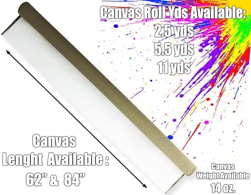Linen Canvas Rolls for Painting Large Blank Canvas Fabric by the Yard. 84"x11 Yd (33 Ft) 14oz Universal Triple Primed Artist Linen Canvas Roll. Belgian Linen Alternative for Painters, SDK Murals