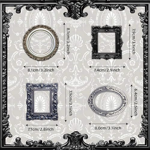 100 Pcs Vintage Frame Stickers for Scrapbooking - Scrapbook Supplies, Journal Stickers & Embellishments | Bullet Journal, Junk Journal, Wedding Albums, Crafts (Black & White)