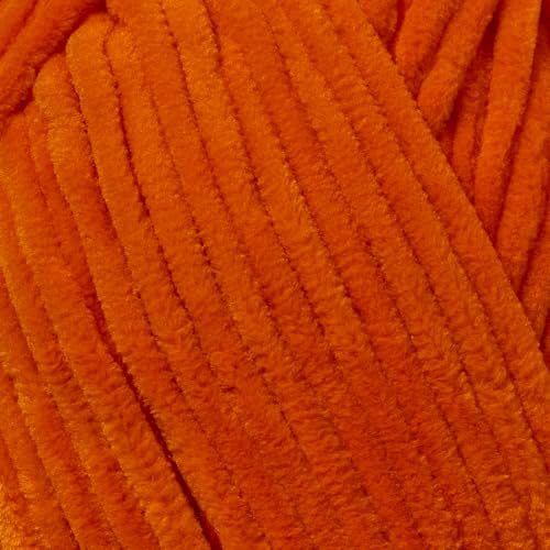Velvet Lux Chenille Yarn for Crocheting and Knitting, 2 Pack Bulk Chunky Yarn, Super Soft Velvet Yarn for Amigurumi, Baby Blankets & Home Decor — 100g/120yds per Skein (Rusty Orange)