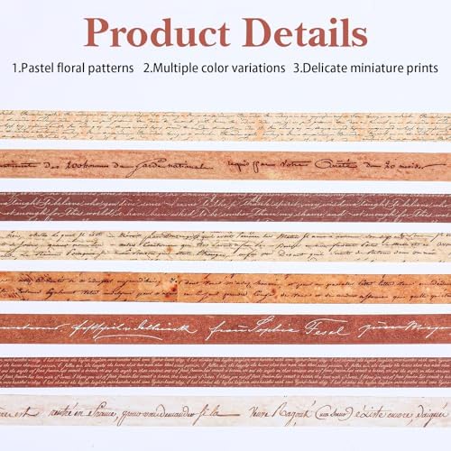 8 Rolls Arts Adhesive Tapes, Vintage Washi Tape Set