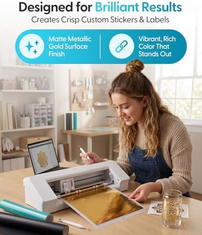 Silhouette Printable Adhesive Foil 8.5"X11" 8/Pkg - Gold