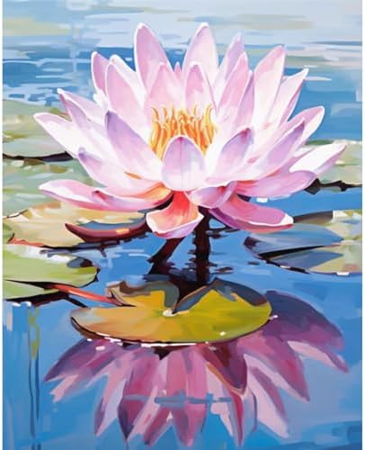 Paint by Numbers Kit for Adults, Lotus DIY Acrylic Painting Kit, 16x20 Inch