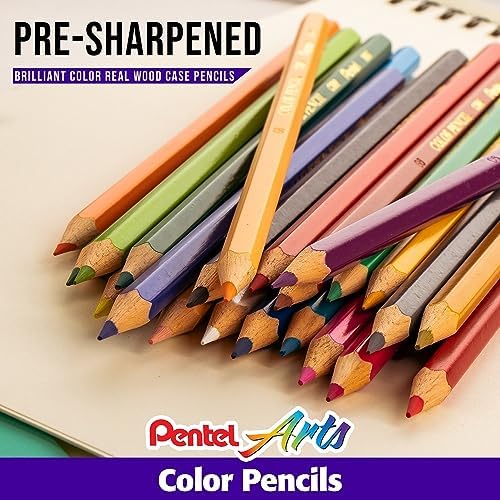 Pentel Arts Colored Pencils, Assorted Colors, Set of 24 (CB8-24)