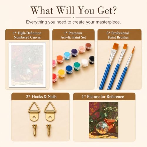 TELMOXA Disco Paint by Numbers Kit for Adults, 16x20 in
