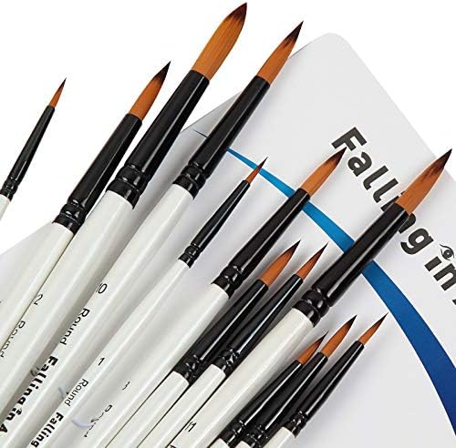 Falling in Art 12 PCS Professional Round Paint Brushes Set