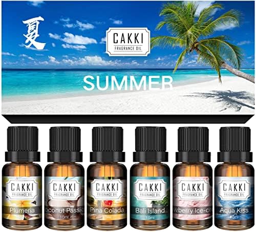 CAKKI Summer Essential Oils Set, 6X10ml, for Diffusers for Home