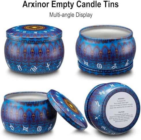 DIY Candle Making Kit for Kids & Adults - 28 Pack 3oz Metal Tins with Unique Mandala Patterns, Complete Supplies with Wicks, Wick Stickers & Holders - Perfect Family Craft Activity & Gift Set