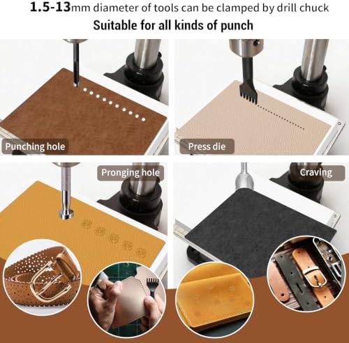 Leather Press Machine Hole Puncher Leather Cutting Machine Hand Punching Machine for DIY Craft Punching Holes Cutting, Forming Pressing,Install Rivets