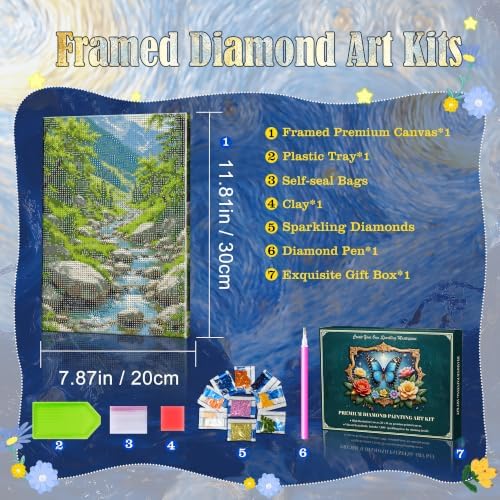 JOOZ 5D Forest Diamond Painting Kits for Adults with Frame, 8x12 Inch