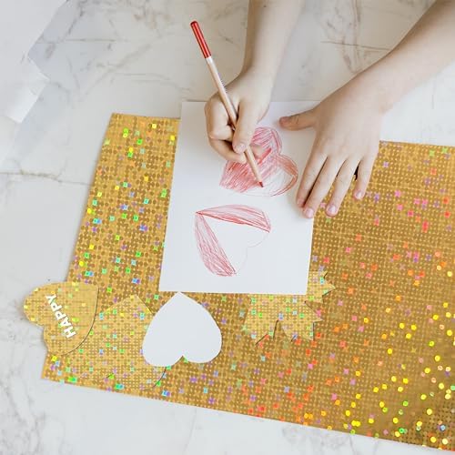 Holographic Gold Cardstock 8.5x11, 92lb/250GSM Iridescent 20 Sheets