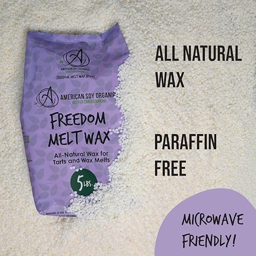 American Soy Organics Freedom Soy Melt Wax for DIY Candle Making, 5 lbs