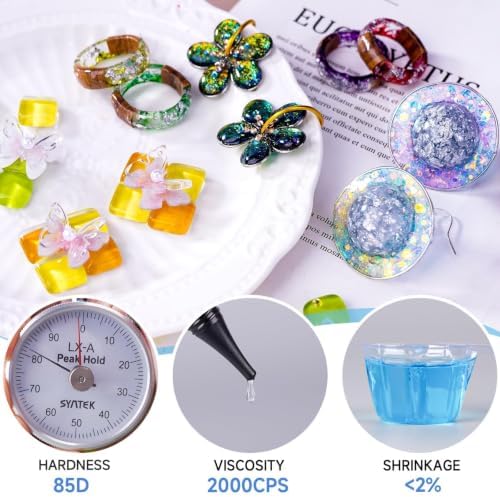 LET'S RESIN UV Resin, 300g Hard Resin Kit for Craft, Casting, Silicone Mold | Crystal Clear, Low Viscosity, UV Glue, Low Odor, Anti-Yellowing, Fast Cure, Beginner-friendly for UV Jewelry, Keychain Craft