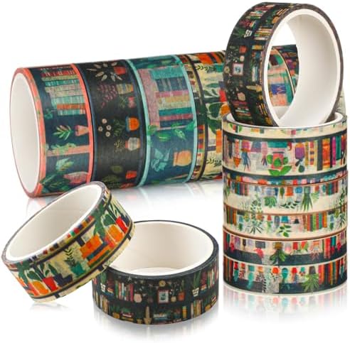 24 Rolls Book Washi Tape Back to School Crafting Gifts, Plants
