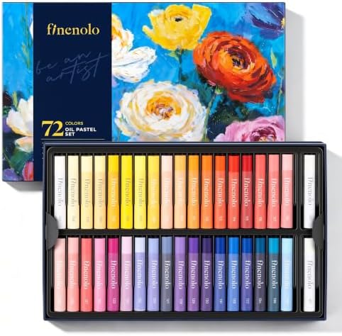 finenolo 72 Colors Oil Pastels, Rich Pigment with 4 Extra White