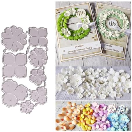 Cutting Dies Metal Stencils Scrapbooking Tools DIY Embossing Template for Paper Card Making Album Arts Crafts Supplies (Flowers-11.5x6.1cm)