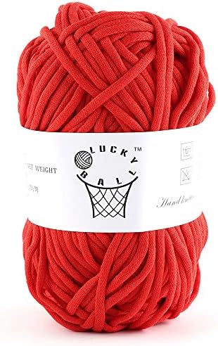 100g Yarn for Crocheting,Soft Yarn,Crochet Yarn,Nylon Cotton Acrylic Blend Yarn,Knitting Yarn for Dolls,Basket,Bags,Hats,Blankets(Red)