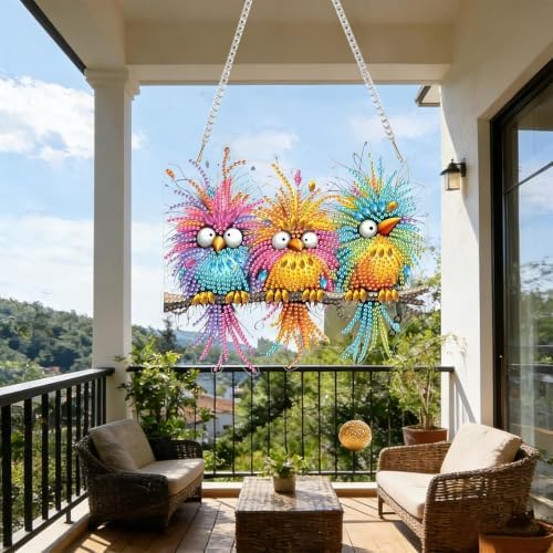 AIBOERL Bird Diamond Art Kits for Adults, Acrylic Hanging Suncatcher