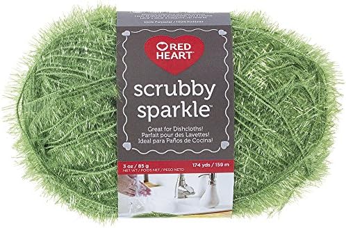 RED Heart CNCE851.8690Red Heart Scrubby Sparkle Yarn, Avocado