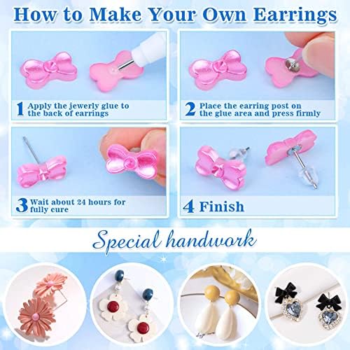 Evatage 1002Pcs DIY Earring Supplies, Stud Earring Making Kit, Silver