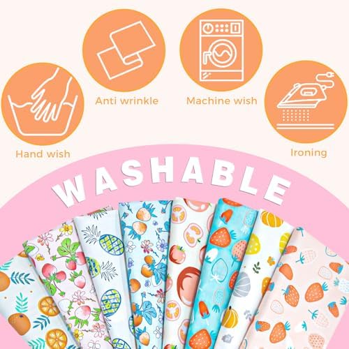 Aubliss 8pcs Fat Quarter Fabric Bundles (100% Cotton - 20'' x 20'')