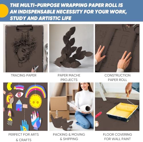 Chocolate Brown Wrapping Paper, 15"x450" Bulletin Board Kraft Paper Roll