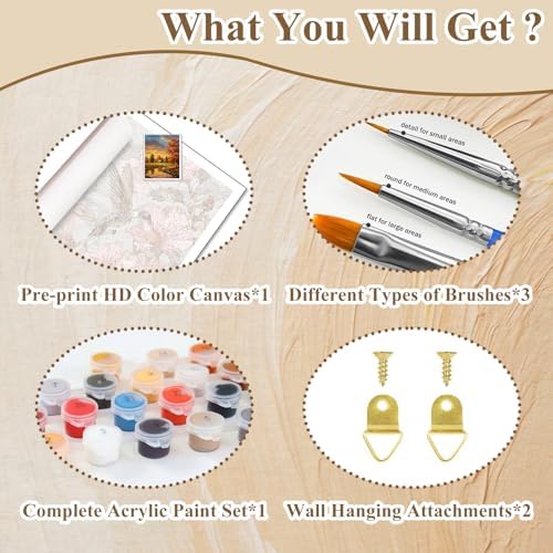 Paint by Numbers Kit for Adults Landscape, Adult Paint by Number 16x20 Inch