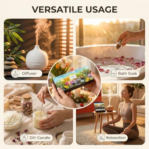 CAKKI Essential Oils for Diffusers for Home, Floral Fragrance Set, 6x10ml