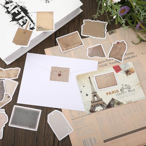 TIESOME Vintage Scrapbook Paper Stickers, 80 Pcs Scrapbooking Sticker Book Aesthetic Junk Journal Supplies DIY Decoupage Paper Accessories Stickers Craft Kits for Album Diary Notebook Journal