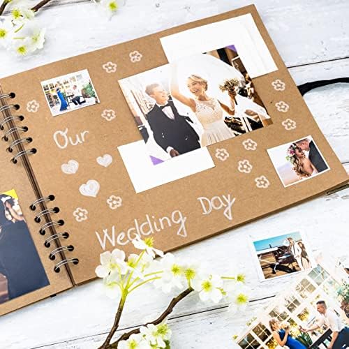 Scrapbook Album, 50 Pages, 11 x 8.5 Inch, Brown Photo Album, Scrap Book | Hardcover with Thick 200 GSM Kraft Paper, Ideal for Your Scrapbooking Albums, Art & Craft Projects (Brown, 11 x 8.5 Inch)
