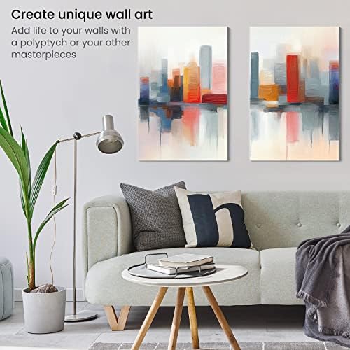 ARTEZA Stretched Canvas, 24 x 36 Inches, Pack of 5, Blank White Large Canvas for Painting for Acrylic, Oil and Gouache Paints
