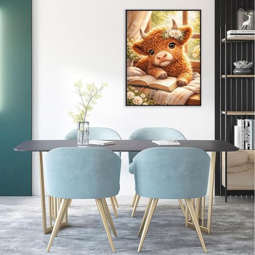 Highland Cow Paint by Numbers Kit for Adults, Oil Painting Canvas 16x20inch