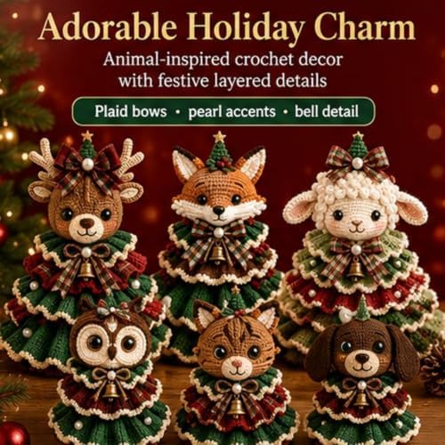 Crochet Animal Christmas Tree DIY Kit–Stitch a Little Christmas Magic，Owl