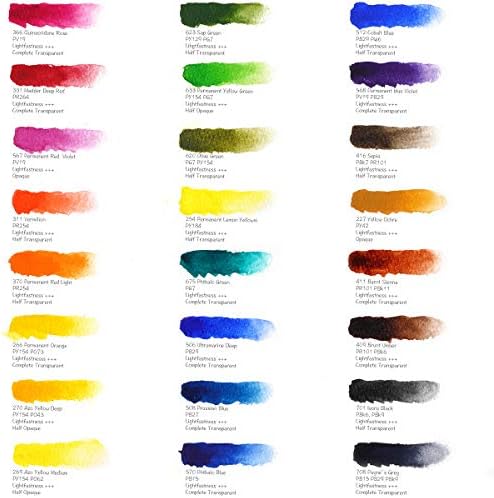 Paul Rubens Watercolor Paint, 24 Vibrant Colors Highly Pigmented, 5ml Tube