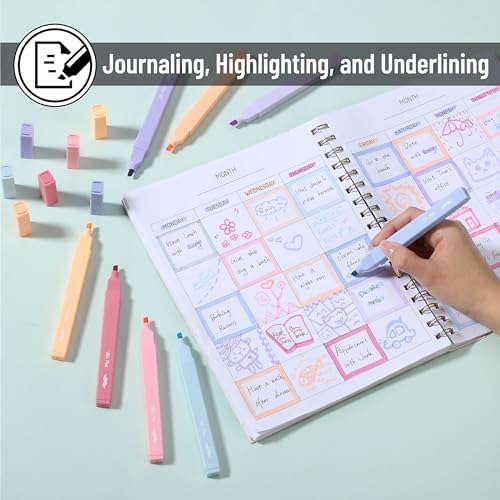 Mr. Pen- Aesthetic Highlighters No Bleed, 8 Pack, Assorted Colors | Chisel Tip, Cute Highlighters Assorted Colors for Journaling, Highlighting, Underlining, Fast Dry, Back to School Supplies
