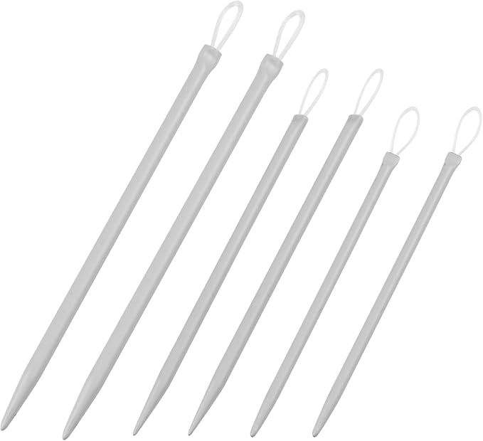 Zuoyou 6 Pcs Nylon Thread Rope Threader Yarn Thread Large Eye Wool Needle Threader Weave Knitting Needle Yarn Sewing Needle Sweater Needle Knitting Tool (Pack of 2)