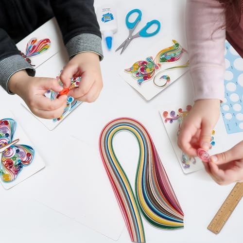 WEBEEDY 20 Sets Paper Quilling Kits for Beginners DIY Lovely Animal Quilling Card Making Kits with 36 Colors Strips, 20 Cards, Paper Quilling Tools and Supplies Home Room Wall Art Decor Creative Gift