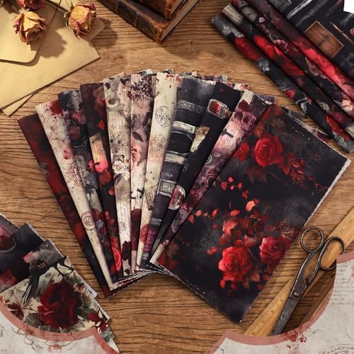 HunnmingRe 20 Pcs 10''x10'' Gothic Halloween Quilting Fabric Squares