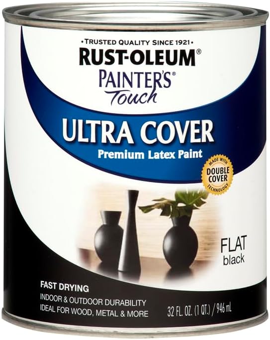 Rust-Oleum Painter's Touch Latex Brush-On Paint, Flat Black