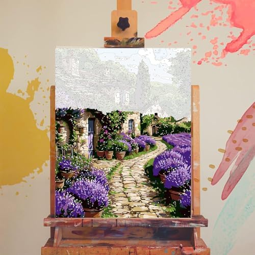 House Paint by Numbers for Adults - Landscape Paint by Number on Canvas