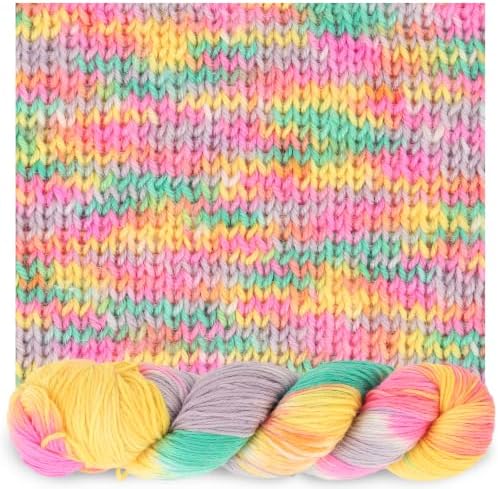Katech 6 Pack Wool Yarn for Crocheting-Cashmere Yarn Sock Yarns-GreenPink