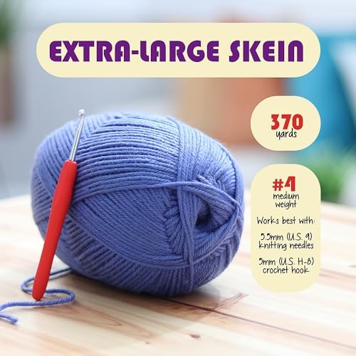 Acrylic Yarn for Crocheting & Knitting – Soft Crochet Yarn for Crocheting, 3 Pack of 370 Yards, Perfect for Crafts & Amigurumi, Medium Worsted Weight 4, Mint