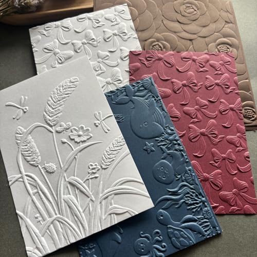 Vintage Butterfly Pattern 3D Embossing Folder, Insect Wing Textured Plastic Stencil for DIY Scrapbooking Card Making Paper Crafts