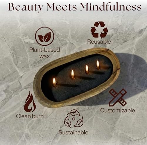 LILY LADUE Sand Candle Refill Kit - 1Lb/16Oz Black Pearled Candles Sand and Wicks (24) without Holder, Unscented Aroma Beads, Reusable Powder Pearls Bulk Wax Pearls for Refillable Pearlized Pellet Set