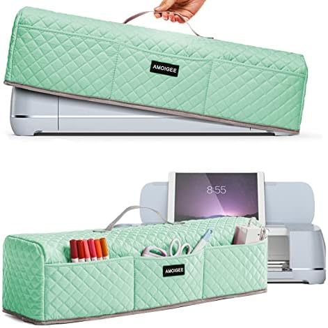 AMOIGEE Padded Dust Cover for Criicut Maker 4, Maker 3, Maker, Explore 4, Explore 3, Explore Air 2, Protective Machine Cover with Handle, Storage Pockets for Craft Accessories and Suppliers