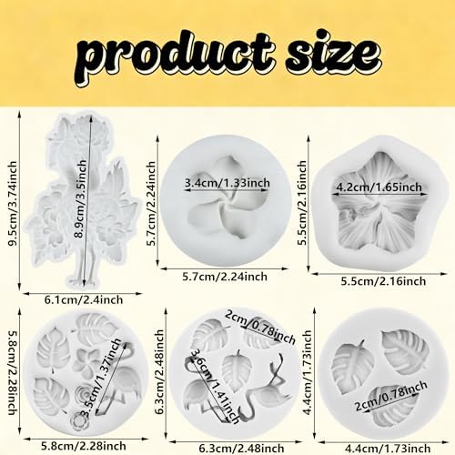 Flamingo Silicone Molds Flamingo Flower Polymer Clay Mold Set of 6