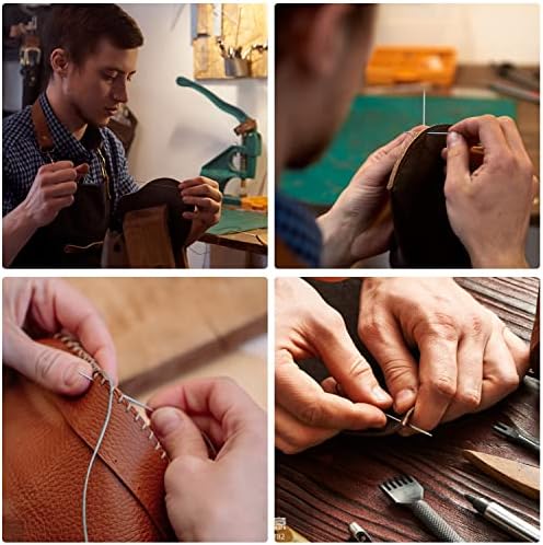 Waxed Thread and Leather Needles Kit, 110 Yards, 7 Pieces