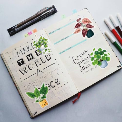 50PCS Transparent Plant Stickers, Potted Plant Stickers | Waterproof Clear Aesthetic Nature Plant Decors for Scrapbook, Water Bottle Laptop, Diary,DIY Decorations