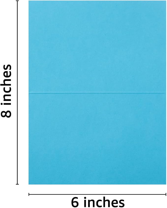 50 Pack Blank Folded Cardstock Cards, Multicolor, 4x6