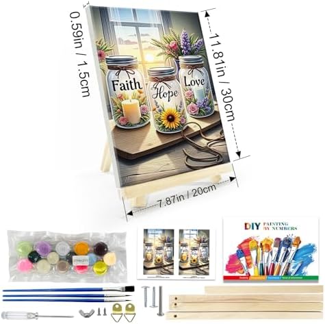 JOOZ Framed Paint by Numbers Kit for Adults, Wishing Bottle, 8x12 Inch