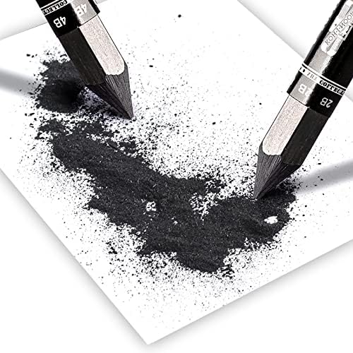 4Pcs Graphite Stick Set HB 2B 4B 6B Woodless Hexagonal Pencil Graphite Crayon for Adults Artist Sketching Drawing Shading Art Supplies